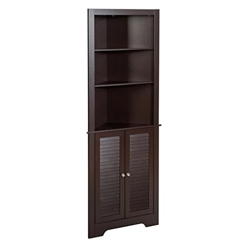 Badezimmer-Eckschrank, freistehend, hoch, verstellbar, mit 3 Ablagen (D wie abgebildet) von ghghnrtgefrgnhnxdf