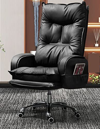 Boss Stuhl Bürostuhl Computerstuhl Sitzender bequemer Heimstudium Schreibtisch und Stuhl Rückenlehne Stuhl Business Sitz (Farbe: D, Größe: 1 Stück) (Schwarz, 1 Stück) von ghghnrtgefrgnhnxdf
