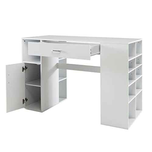 Computertisch mit verstellbaren Regalen und Schubladen (D 134,6 x 61 x 91,4 cm) von ghghnrtgefrgnhnxdf