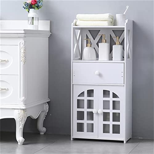 Doppeltürfach mit Schubladenablage 90 cm hoch PVC (41x25x90) cm Badezimmerschrank (D (16 x 9,8 x 35,5)) von ghghnrtgefrgnhnxdf