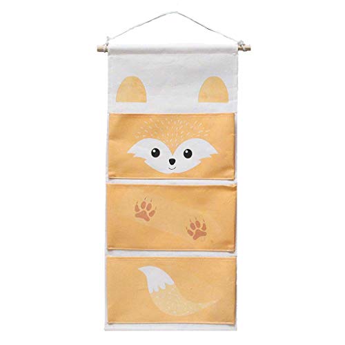 Hochwertiger Leinenstoff, hängende Aufbewahrungstaschen mit 3 Taschen für Schlafzimmer, Badezimmer (Farbe: D) von ghghnrtgefrgnhnxdf