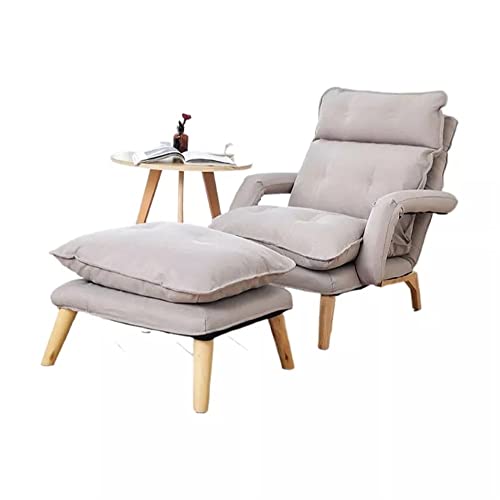Lazy Sofa Recliner Verstellbare Rückenlehne Loungesessel Abnehmbar Waschbar Stoff Polstersessel (Grau) von ghghnrtgefrgnhnxdf