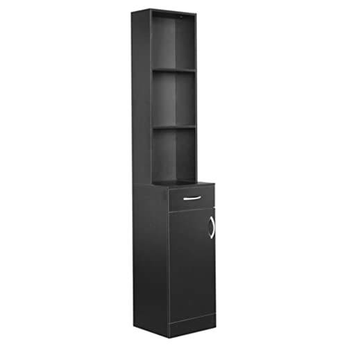 MDF mit Triamin-Tür-Schublade, drei Fächern, Hochschrank, Badezimmer, Wandschrank, Schwarz (D wie abgebildet) von ghghnrtgefrgnhnxdf