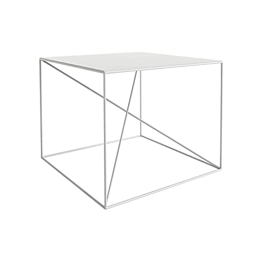 Quadratischer kleiner Tisch aus Eisen, einfacher Sofa, Beistelltisch, Balkon, kreativer Ecktisch (Farbe: einfarbig) (einfarbig) von ghghnrtgefrgnhnxdf