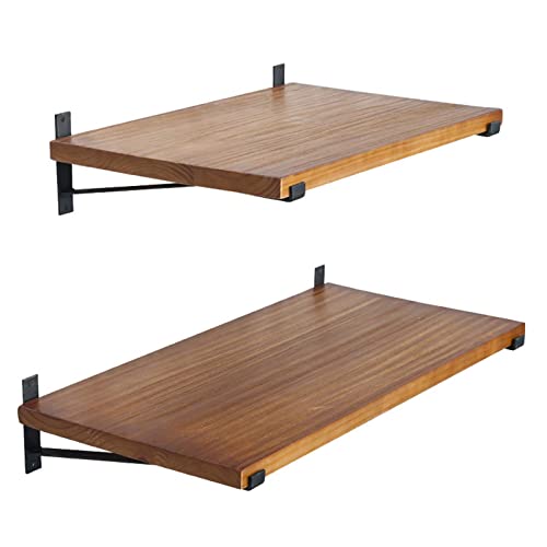 Rustikale Holz Schweberegale Wandregal 2er Set, Dekorative Wandspeicherregale mit Stativ für Schlafzimmer, Wohnzimmer, Badezimmer, Küche, Flur von ghghnrtgefrgnhnxdf