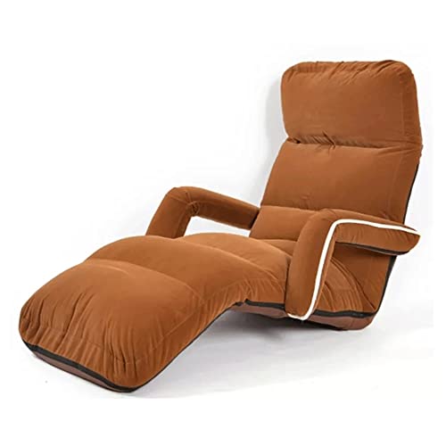 Verstellbare, faltbare Liegestühle aus weichem Wildleder, für Wohnzimmer, Sofas und Sessel, Bodenliege (Kaffeefarben, 180 x 60 cm) von ghghnrtgefrgnhnxdf