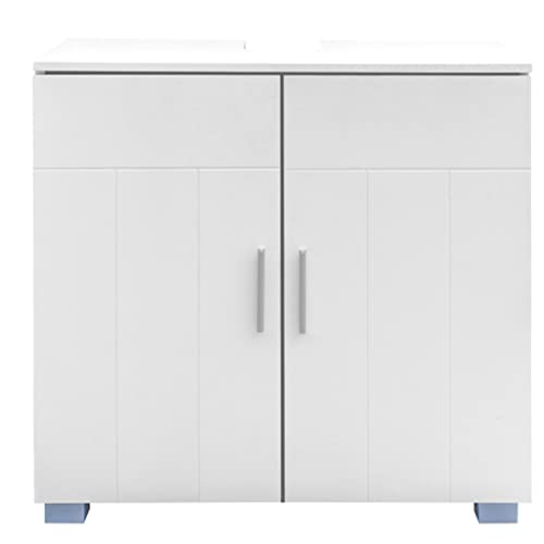 Waschbeckenschrank mit 2 Türen, MDF, 60 x 30 x 60 cm, feine Verarbeitung, skandinavische Möbeldekoration (D wie abgebildet), Weiß von ghghnrtgefrgnhnxdf