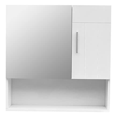Waschbeckenunterschrank, Wandmontage, 55 x 15 x 55 cm, 1 Tür, Holztür, MDF, weiße Sprühfarbe, wasserdicht (D wie abgebildet) von ghghnrtgefrgnhnxdf