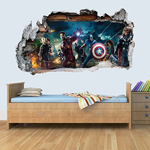 GNG Marvel Avengers Vinyl Smashed Wandkunst Aufkleber Aufkleber Schlafzimmer Jungen MädChen 3D S von giZmoZ n gadgetZ