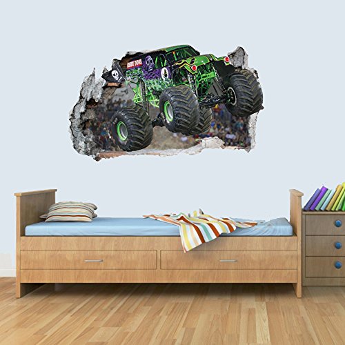 GNG Monster Truck Welt 3D Kinder Wand Kunst Aufkleber Breakout Smashed Jungen MädChen L von giZmoZ n gadgetZ