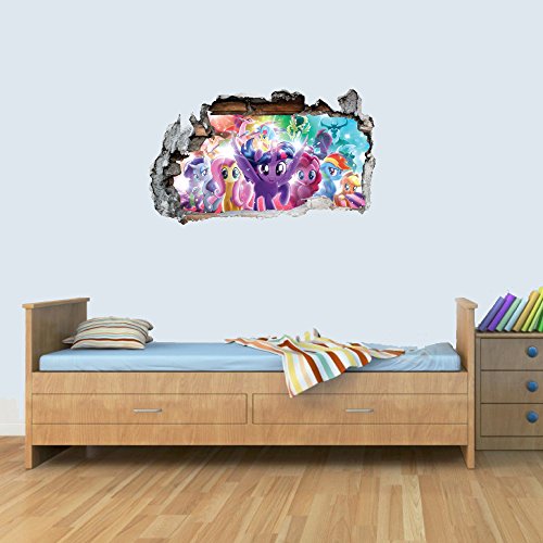 GNG My Little Pony Vinyl Smashed Wandkunst Aufkleber Aufkleber Schlafzimmer Jungen MäThor's Hammerhen 3D von giZmoZ n gadgetZ