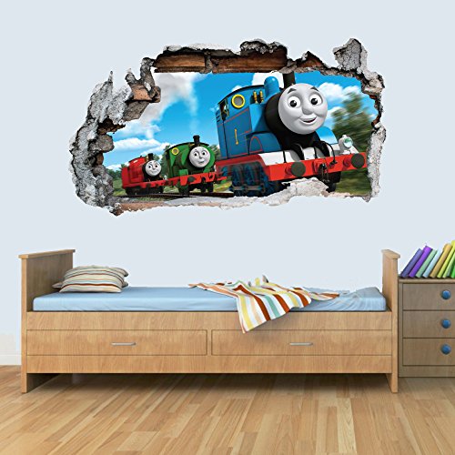 GNG Trains Engine 3D Smashed Wandaufkleber Jungen MädChen Schlafzimmer Züge M von giZmoZ n gadgetZ