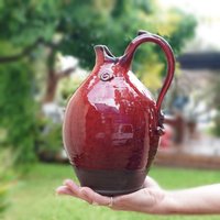 Handgemachter Keramikkrug Keramikkrug Mit Roter Glasur, 200 Ml Vase von gidizivanpottery