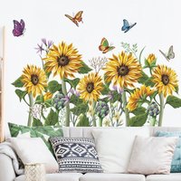 Sale-Sonnenblumen Wandtattoa, Blumen Wandsticker, Wandaufkleber, Aquarell Mädchenzimmer Dekor, Wandaufkleber G897 von giftloveshop