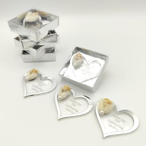 gastgeschenke hochzei ür die gäste personalisier, Stück Gold Silber Acryl Hochzeit gastgeschenke für die gäste, Taufe, Kommunion Konfirmation,Geburtstag, schön das du da bist, (Silber, 30 Stück) von giftupstore