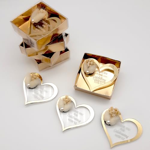 gastgeschenke hochzei ür die gäste personalisier, 30 Stück Gold Silber Acryl Hochzeit gastgeschenke für die gäste, Taufe, Kommunion Konfirmation,Geburtstag, schön das du da bist, (Gold, 30 Stück) von giftupstore