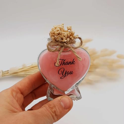 gastgeschenk hochzeit gäste kerze, hochzeitskerze im glas,20 stück Gastgeschenk für Gäste Personalisierte, Schön Das Du Da Bist,taufe geschenk gäste babyparty (Rosa, 20 Stück) von giftupstore