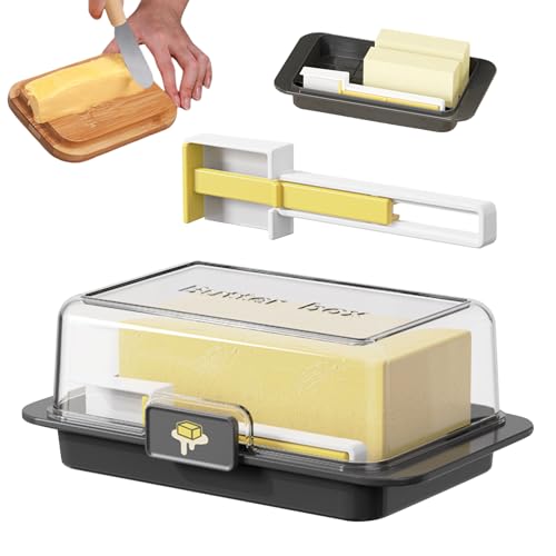 Butterhalter - Butterdose Aus Porzellan - Luftdichter Unzerbrechlicher Behälter Mit Einfacher Schaufel | Multifunktionaler Butterbehälter Für - Und Ostküstenbutter | Thekenbutterhalter & Käsebeh von gifyym