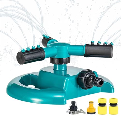Garten-Sprinkler - 360° 3-Arm-rotierender Wassersprenger | Automatischer Rotierender Wassersprüher Für Gärten | Perfekt Für Rasenpflege, Blumenbeete, Gemüsegärten, Parks, Gewächshäuser, Kinder Und Hau von gifyym