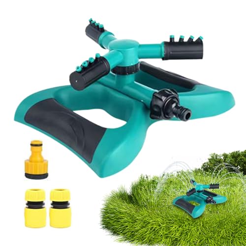Garten-Sprinkler - 360° 3-Arm-rotierender Wassersprenger | Automatischer Rotierender Wassersprüher Für Gärten | Perfekt Für Rasenpflege, Blumenbeete, Gemüsegärten, Parks, Gewächshäuser, Kinder Und Hau von gifyym