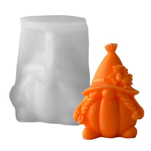 Halloween Silikon-Kerzenform - Silikonform | 3D- Kerzenform | Wiederverwendbare Herbst-Halloween-Thanksgiving-Silikonform Für Schokolade, Süßigkeiten, Fondant, Seifenherstellung, Bastelarbe von gifyym