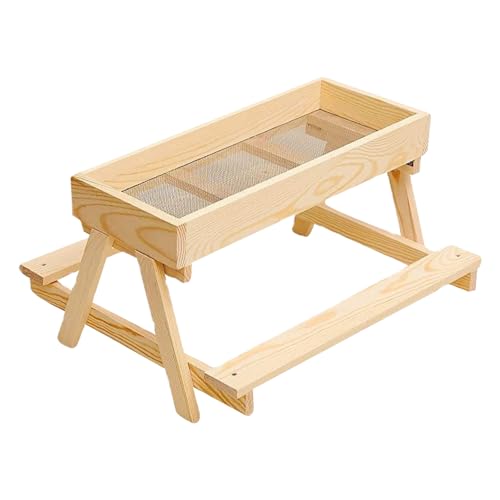 Hölzerne Hühnerfuttermittel - Holztauben -Futtermittel - Hühnertisch -Futterkit - Wildvogel- Und Eichhörnchen -Futter Mit Maschenboden, Um Frisch Und Trocken Zu Halten - Fütterungsständer Im Freien Fü von gifyym