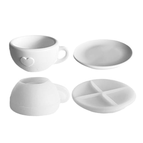 Kaffeetasse Schimmel - Kaffeetasse Silikonform - Gipsharzgussform Mit Untertasse | Mehrzweckkerze, Ton, Harzgusskoffer Für Teetassen, Saftige Töpfe, Gips Und Epoxidhandwerk | Dauerhaft Nonst von gifyym