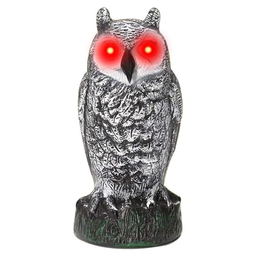 Motion Activated Owl Scarecrow - DECOY FINKE OWL - Realistic Bird Owlet Statuen | Gefälschte Gartenstatue Eulenjagd Zum Abschrecken Von Vögeln, Nagetieren Und Schädlingen | PP Bird Decoy Für Pro von gifyym
