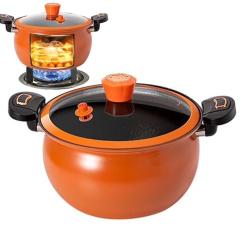 Schnellkochtopf - Topf Mit Schlossgriffen Und Durchsichtiger Deckel | Nicht-Stick-Mikro-Schnellkochtopf Für Gas | Den Deckel Aufsehen, Um Kochsuppe Food Home Induktionöfen Täglich Zu Kochen von gifyym
