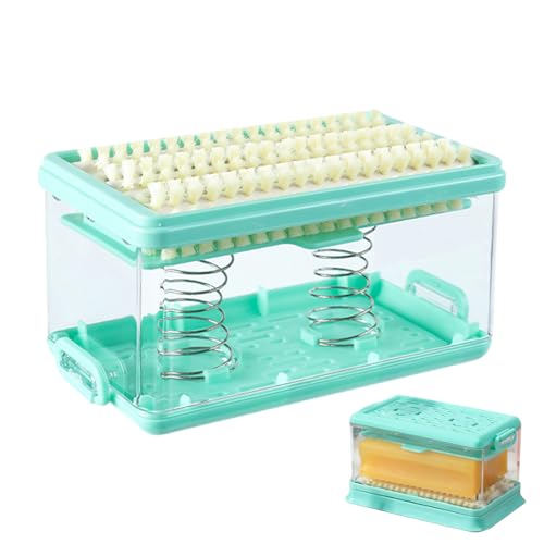 Seifenhalterbox - Tragbarer Stabseifenbehälter - Shampoo -Tablett Mit Abfluss | Transparente Abflussschale Mit Deckel Und Schaumrollenpinsel | Tragbares Shampoo -Koffer Für -, Dusch- Und Reisennut von gifyym