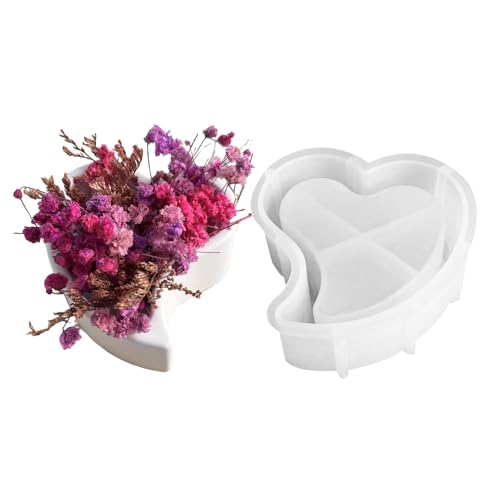 Silikonformen Für Beton | Herzförmige Silikon Kerzenhalter Form,Valentinstag Geschenkidee Für Erwachsene Jugendliche Und Anfänger von gifyym