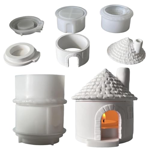 Silikonformen Gießformen Weihnachten - 3D Gießformen Silikon Haus | Gussformen Für Gips | Weihnachtsdorfhaus Form Für Duftkerzen, Thanksgiving, Geburtstag & Home Decor | Kreative Bastelpr von gifyym