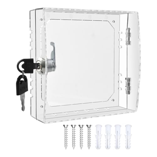 Thermostat Lock Box | Klarer Acrylmanipulationsbeweis - Universal Wall Mounted Protector | Thermostat Guard | Schutzabdeckung Mit Schrauben Und Schrauben, Zugang Zu Hause, Büro, Schule, Wechselstrompa von gifyym