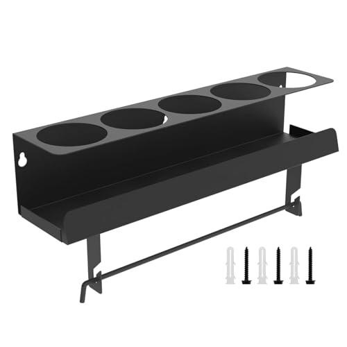 Wandhalterung, Wandhalterung aus Metall für Spraydosen, 5-Fach Design mit großer Öffnung, Aufbewahrung für Farbdosen, Aerosoldosen & Papierrollenhalter für Werkstatt & Bastelbereich von gifyym