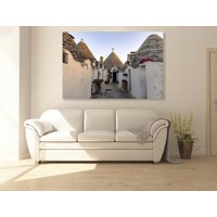 Leinwand Italien | Trulli Von Alberobello in Apulien Wanddekorationen, Leinwände Und Poster Zum Thema Architektur von gilabua