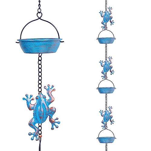 giole Regenkette, 30 cm, Frosch-Regenketten mit 12 Tassen, funktionale und dekorative Ersatz-Fallrohr-Regenketten für den Außenbereich giole Regenkette, 30 cm, Frosch-Regenketten mit 12 Tassen, funktionale und dekorative Ersatz-Fallrohr-Regenketten für den Außenbereich von giole