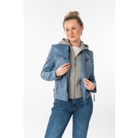 Mauritius Lederjacke "NOLA" mit Kapuze Two-in-One Style - mit abnehmbarer Jersey-Kapuze von Mauritius