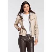 Mauritius Lederjacke "NOLA" mit Kapuze Two-in-One Style - mit abnehmbarer Jersey-Kapuze von Mauritius