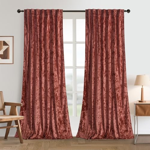 gisewood Dusty Rose Pink Crushed Velvet Curtains 96 Inches Long Blackout Thermal Insulated Soundproof Curtain Privacy Room Darkening Curtains Grommet Window Drapes for Bedroom Living Room Set of 2 gisewood Dusty Rose Pink Crushed Velvet Curtains 96 Inches Long Blackout Thermal Insulated Soundproof Curtain Privacy Room Darkening Curtains Grommet Window Drapes for Bedroom Living Room Set of 2 von gisewood