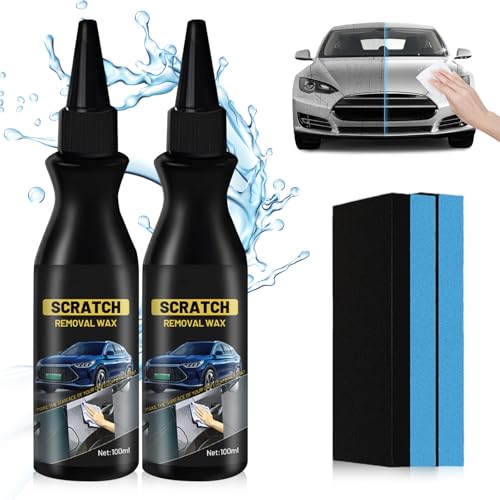 Effektiver Autokratzer-Entferner mit Schwamm, 2025 Neuest Autolack Reparatur Polieren Paste, Tiefen Kratzer Reparatur Creme, Glanzes des Autolacks und Entfernt Kratzer Effektiv und Schnell (2) von givuaime