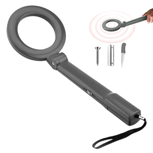 Hochempfindlicher Metallscandetektor, 2025 Neuest Metal Detector, Metalldetektor Mit Summer/LED-Blinkalarminstrument, Faltbarer Metalldetektor für Erwachsene und Kinder zur Metallsuche (Schwarz) von givuaime