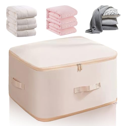 Ultra Platz Sparender Selbstkomprimierender Organizer, 2025 Neu Komprimierender Beutel, Groß Aufbewahrungstasche mit Verstärkt Griff für Bettdecken Kleidung Decke (Khaki, L#52x42x30cm) von givuaime