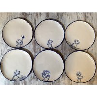 Individuell Handgefertigtes Geschirr-Set, 11'' | 28 cm Set Von 6, Benutzerdefinierten Roboter Illustriert - Handgeformte Und Handbemalte von gizemsaribiyik