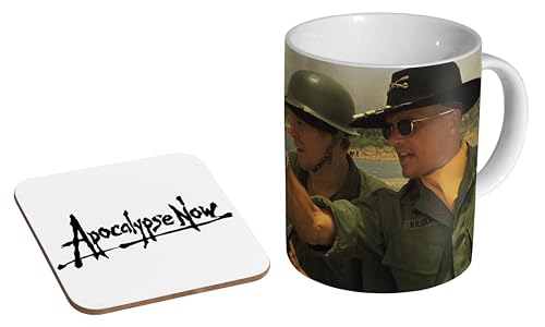 glades Apocalypse Now Lieutenant Colonel Bill Kilgore – Keramik-Kaffeetasse + Untersetzer, Geschenk-Set von glades