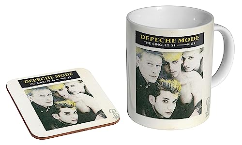 glades Depeche Mode The Singles 81-85 Foto – Keramik Kaffeetasse + Untersetzer Geschenkset von glades