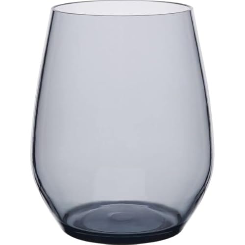 glassFORever Stemless Polycarbonat Trinkglas, Grau, 0.40 Liter, 105mm Höhe, 57mm Durchmesser, 24 Stück von glassFORever A/S