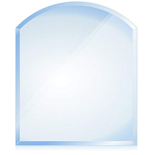 BIJON Funkenschutz-Platte mit Facettenschliff, Glasplatte Kaminofen, Kaminschutz mit ESG Sicherheitsglas, Kamin Glasplatte, Segmentbogen 120 x 100 cm, 8mm von bijon