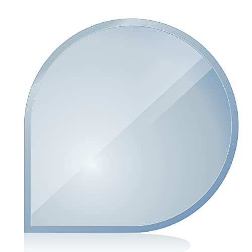 BIJON Funkenschutz-Platte mit Facettenschliff | Glasplatte Kaminofen | Kaminschutz mit ESG Sicherheitsglas | Kamin Zubehör | Kamin Glasplatte | Tropfenbogen 100 x 100 cm | 6mm von bijon