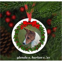 Basenji Hund Weihnachtsschmuck - Vier Kranz Designs Personalisierung Verfügbar von glendaharlan
