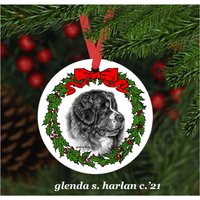 Berner Berg Hund Weihnachtsschmuck - Vier Kranz Designs Personalisierung Erhältlich von glendaharlan